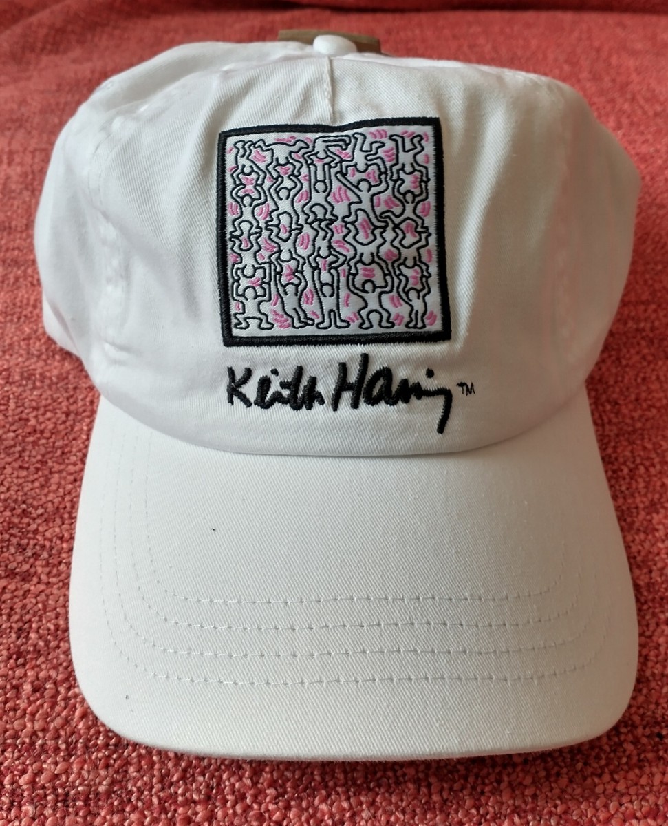 Keith Haring Unisex Cap White 100% Cotton Mens Womens BNWT Street Art  Graffiti - Main Image