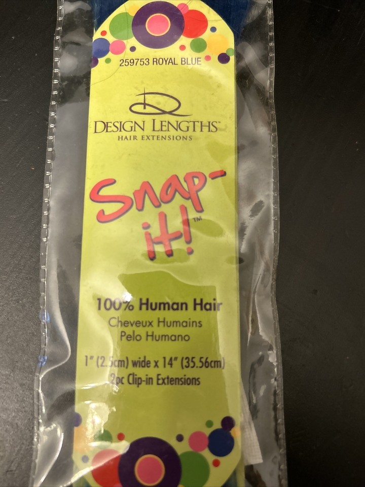 Design Lengths Hair Extensions Royal Blue Snapit 100 Human Hair 14