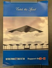 B-2 Industrial Team Catch The Spirit Stealth Bomber Poster Northrop Grumman Vtg