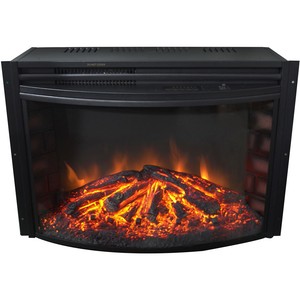 25 In Freestanding 5116 Btu Electric Curved Fireplace Heater