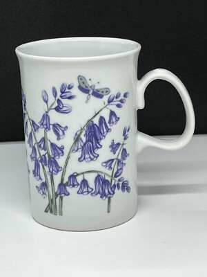 Dunoon Ceramics  Blue Glade  Caroline Bessey Scotland Violet Dragonfly Flowers