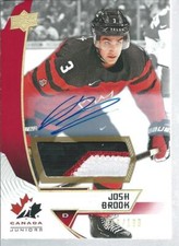 2019-20 UD Team Canada Juniors JOSH BROOK #32 Patch Autograph 068/199