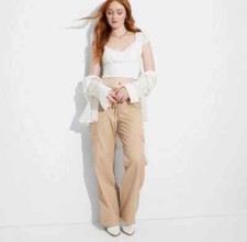 Wild Fable Women's Mid Rise Relaxed Fit Full Cargo Pants Midweight XXL