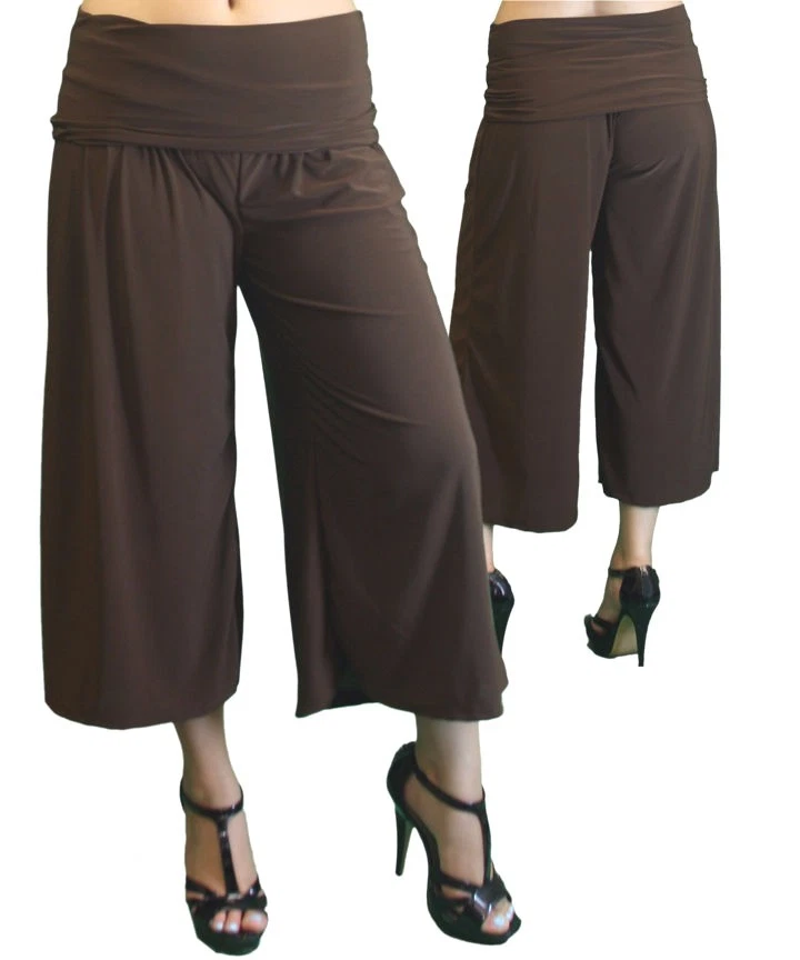 New Women's Plus Size Brown Gaucho (Capri) Pants Sizes 1X 2X 3X USA