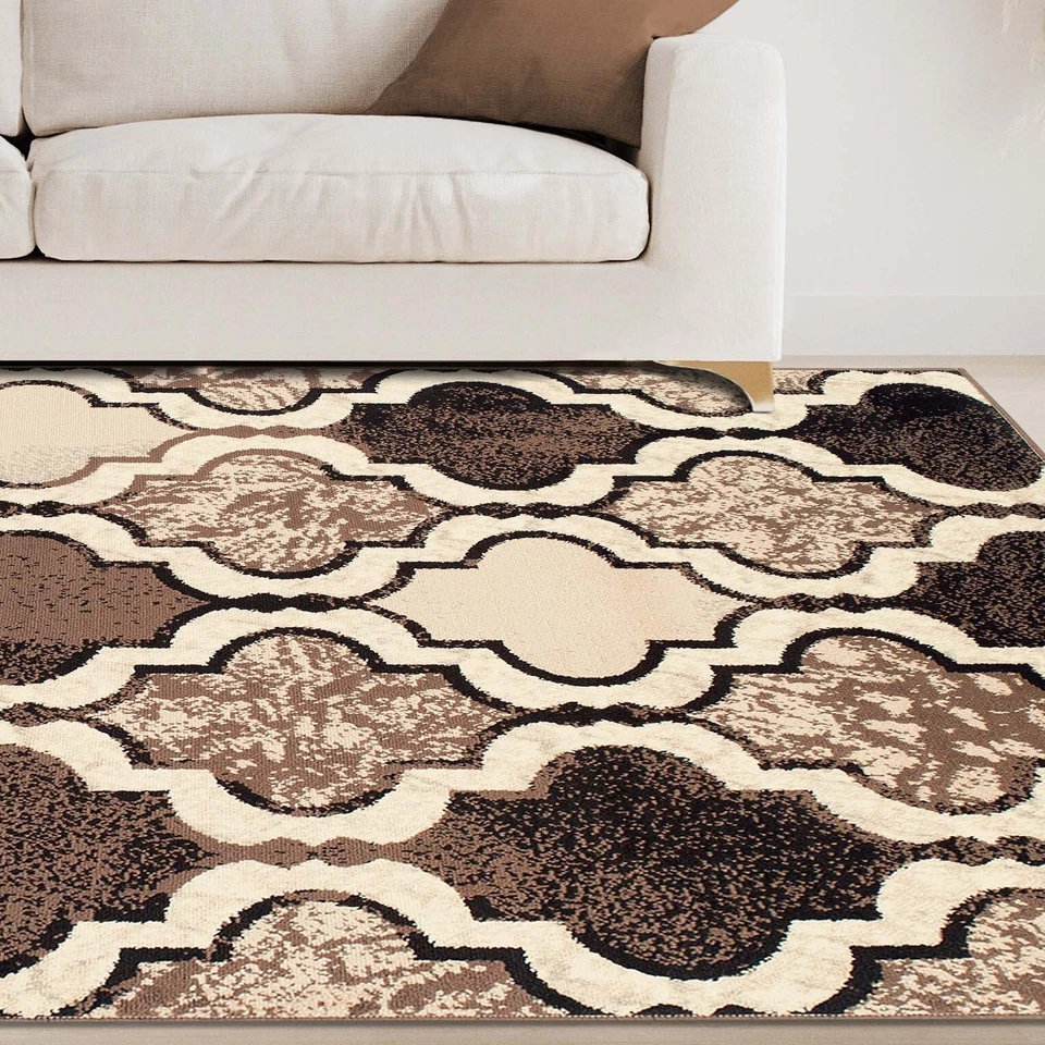 Viking Contemporary Floral Modern Geometric Trellis Non Slip Indoor Area Rug - Image 2 of 4