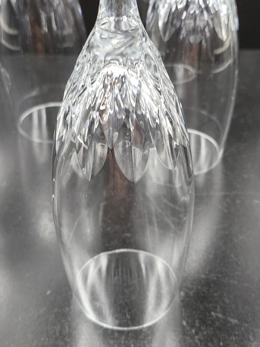 9 Cristal D'Arques Durand Juan Fluted Champagne Glasses Set Clear Cut Etched Lot - Picture 22 of 24