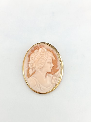 Colgante Camafeo Cara Mujer Plata 925 Chapado Oro Amarillo Camafeo Broche - Imagen 8 de 8
