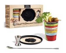 Studio Mercantile Bloody Mary Bar Tool Kit + Recipe Glass, 3 Pieces Set