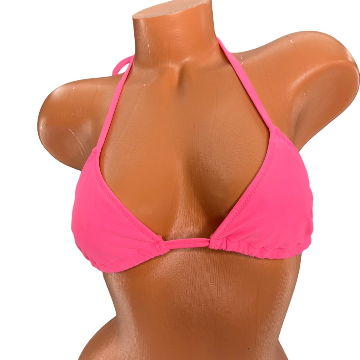Aerie Triangle Bikini Top Womens Hot Pink Barbiecore String Swim Top Size XS
