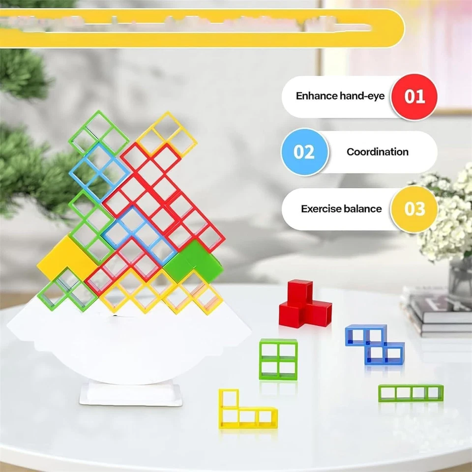 Tetris Tumble Giant,16/32/48/64 PCS Building Blocks,Balance Stacking Blocks Game - Image 4 of 4