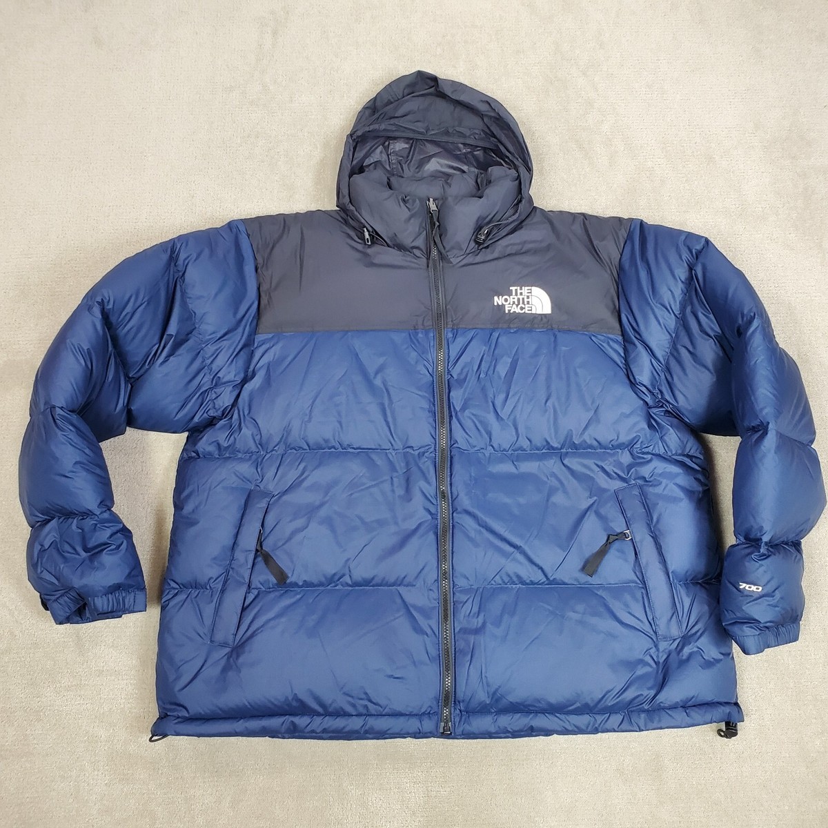 The North Face Jacket Mens 2XL XXL Blue Black Puffer 700 The North Face Jacket Mens 2XL XXL Blue Black Puffer 700