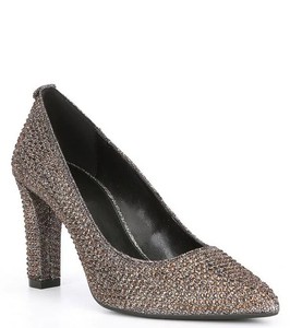 bronze rhinestone shoes