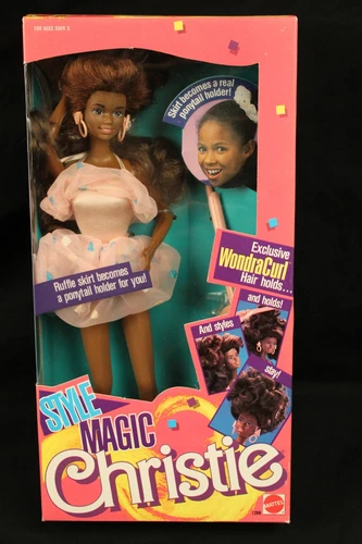Vintage 1988 STYLE MAGIC WondraCurl CHRISTIE BARBIE DOLL with Box