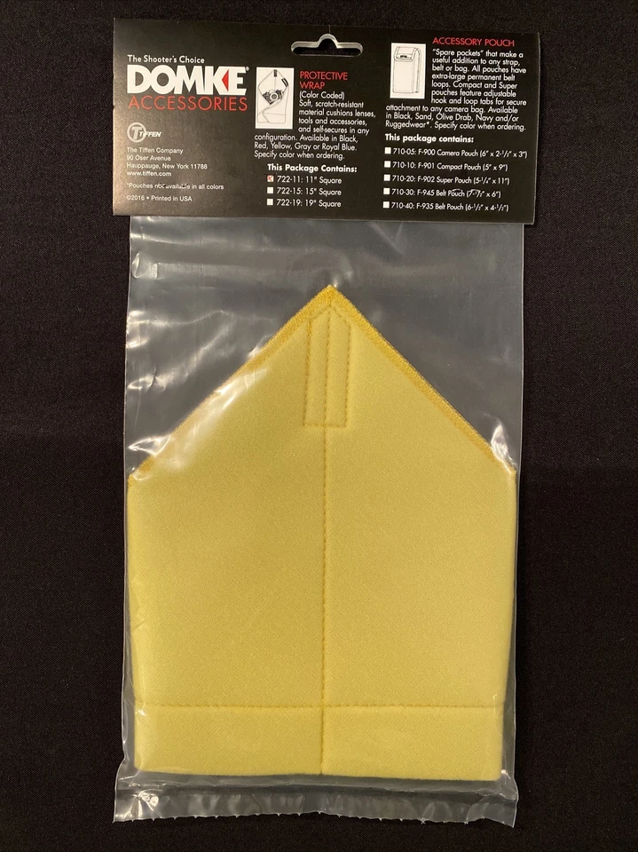 Domke F-34R, Envoltura Protectora 11"x11", AMARILLO 722-11Y - NUEVO Foto 2 de 2