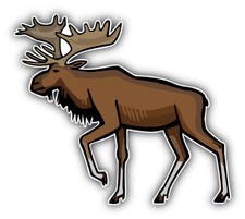 Bull Moose Cartoon Car Bumper Sticker Decal