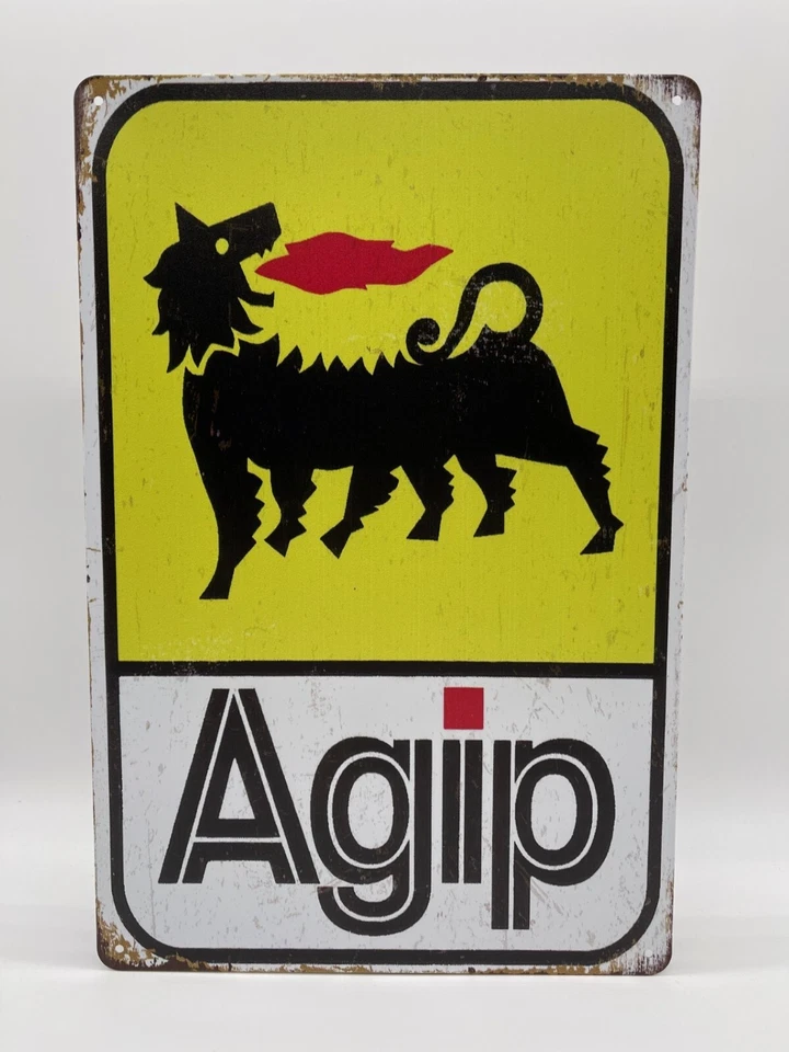 BLACKBEARD WAREHOUSE Blechschild Agip 20x30cm Nostalgie Retro Reklame Vintage Deko Geschenk Garage