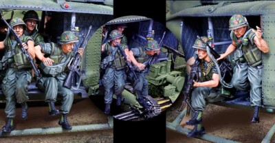 The Collectors Showcase Hélicoptère Huey Avec Cavaliers - CS01179 - Guerre Du Vietnam