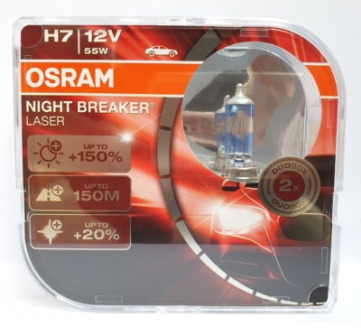 2x OSRAM Night Breaker LASER NEXT GEN H7 55W Duo Box Set of 2 64210NL 2 Bulbs