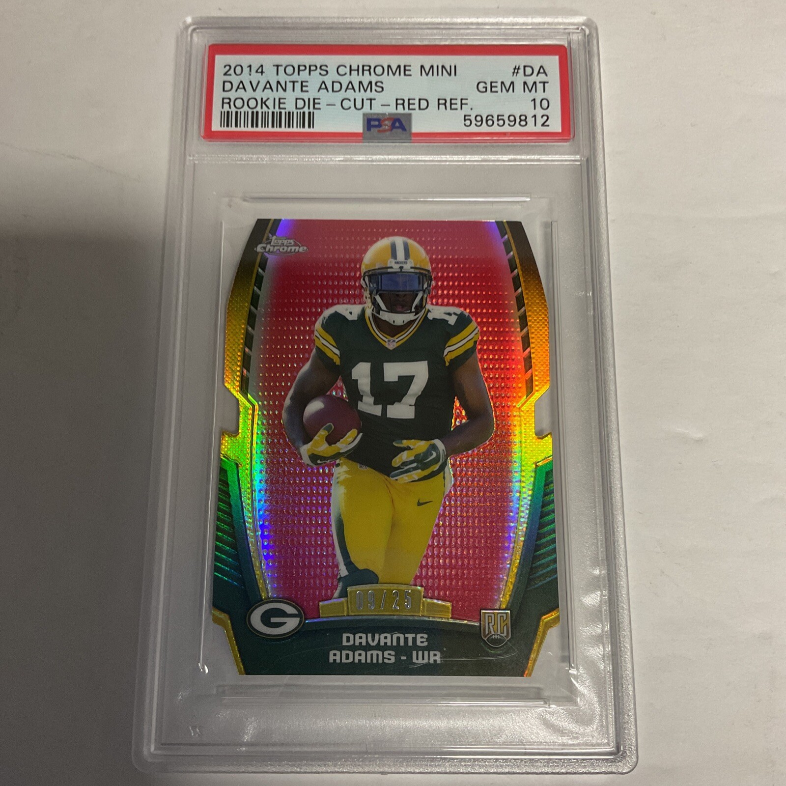 Davante Adams Topps Chrome Mini Rookie Die-Cut #DA Red Refractor