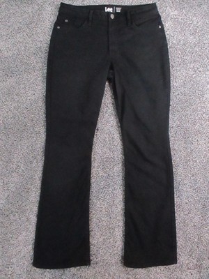 Lee Jeans Womens 10 Medium Black Regular Fit BootCut Mid Rise Stretch 31x32