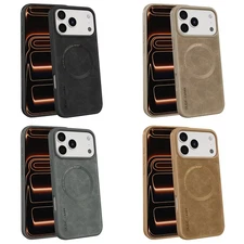 Soft TPU Leather Car Mount Magnetic Case Cover for  iPhone 17 16 15 14 Pro Max