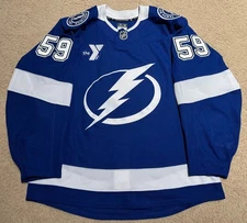 Jake Guentzel Tampa Bay Lightning Game Worn Jersey -LOA -Photo Matched Repairs🔥