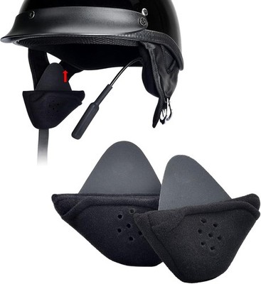 Half Helmet Ear Pads Speaker Pockets, 1/2 Motorcycle Helmet Ear Cover for Cardo