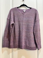 J JILL Peppered Purple Large Crew neck Sweater Armpit To Armpit 23 Length 24