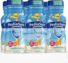 PEDIASURE Grow and Gain Vanilla Shake, 8oz - Pack Of 6- EXP 11/2026