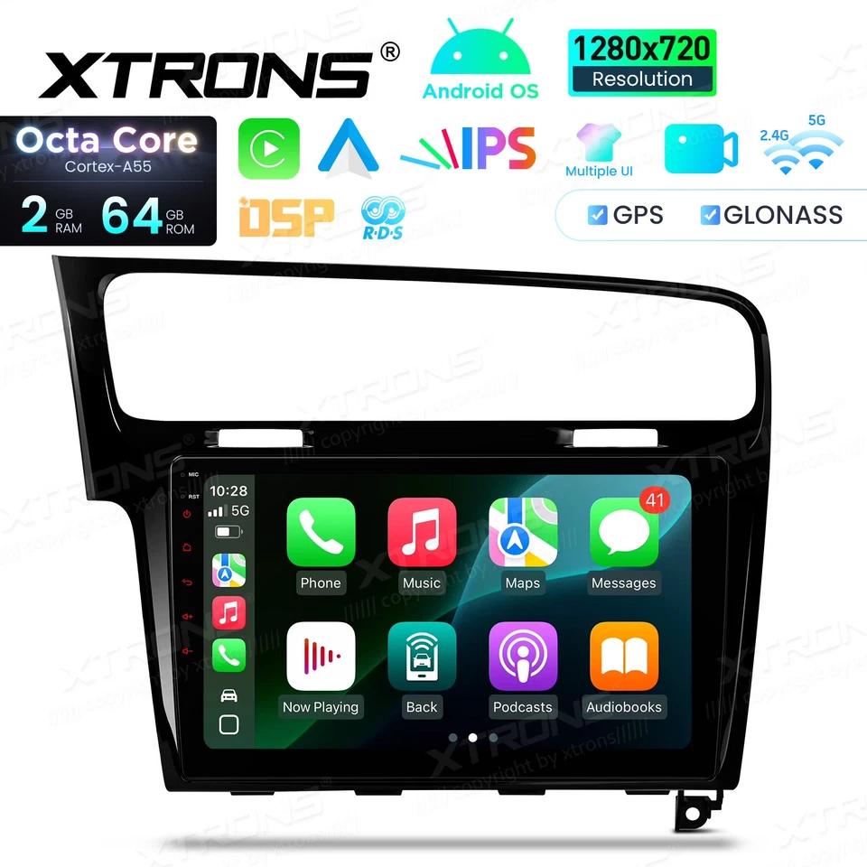 10.1" Android 14 Autoradio Für VW Golf 7 2013-2017 64GB CarPlay GPS IPS CANbus - Bild 2 von 4