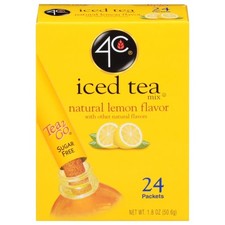 Natural Lemon Iced Tea Mix Powder 2t Sugar Free Low Calorie Drink Refreshing
