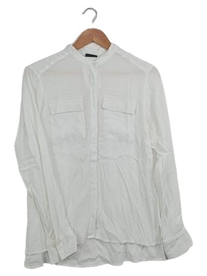 Walbusch Damen Hemdbluse Gr. 38 M Weiß Viskose Langarm