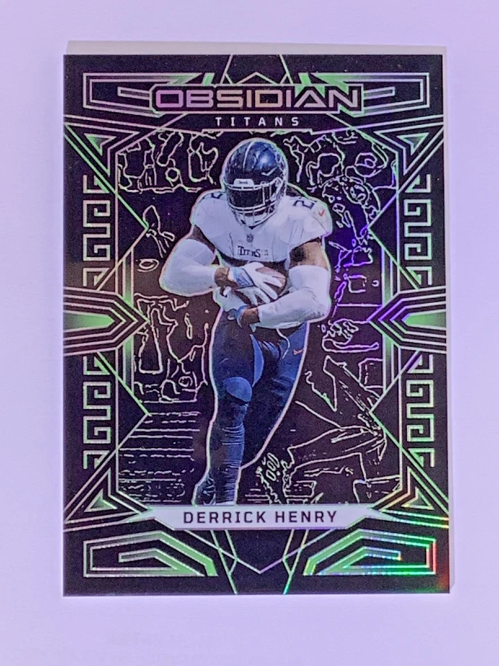 2023 Panini Obsidian Derrick Henry FOTL Green Electric Etch Platinum SSP 01/25 - Image 4 of 4