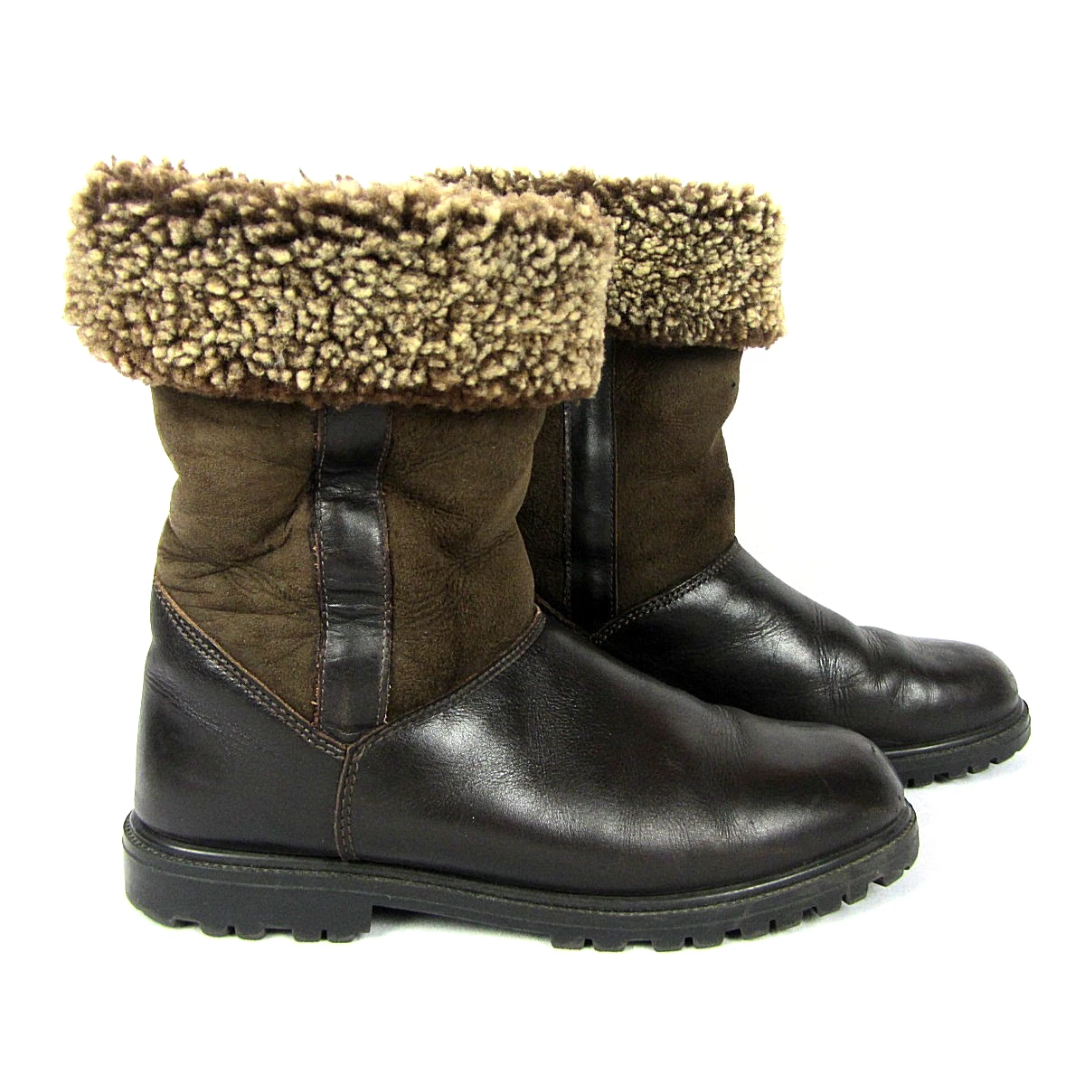 Bottes De Neige Lands' End Femme, Taille 7, Argentées Et Doublure Fourrure