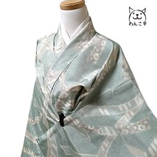 Wankotei Wa56 Pure Silk Kimono Blue Green Casual Japan