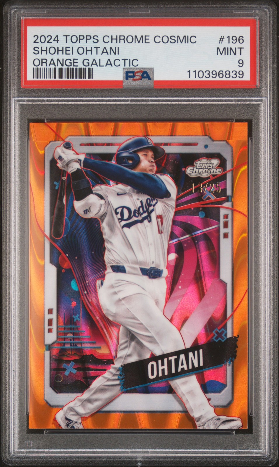 2024 TOPPS COSMIC CHROME ORANGE GALACTIC #196 SHOHEI OHTANI 13/25 PSA 9