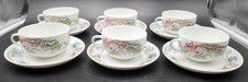 6x Tasses à Café + Soucoupes, "GEORGES BOYER - Porcelaine Dure de Limoges