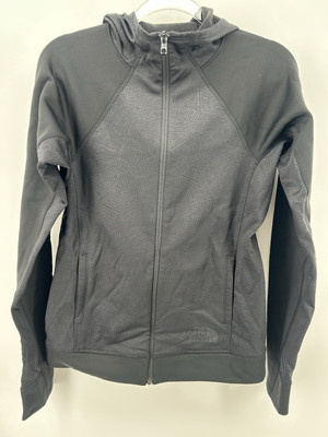 The North Face Jacket FlashDry Hoodie Zip Fleece Slim Stretch Black Geo S Small