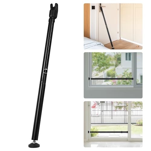 JSUNGO 2-in-1 Sliding Door Security Bar, Upgrade Doors Stoppers Security, 1 Pack