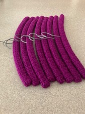 NEW Crochet Covers Vintage Wooden Hangers - Set Of 8