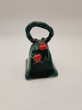 Vintage Lefton Green Holly W Red Berries Christmas Bell With Berry Clapper
