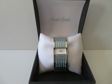 Montre Femme MONTE CARLO Boitier et Bracelet Plaqué Argent. avec STRASS. NEUVE
