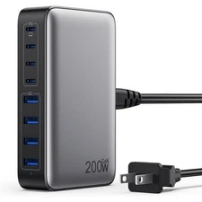 200W USB C Charger Block, GaN III 8-Port USB C Fast Charging Station PPS PD 65W