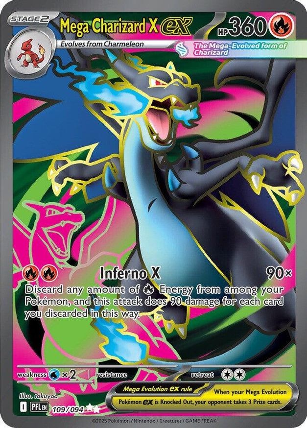 Pokemon Mega Charizard X ex (109/146) Phantasmal Flames LP HOLO