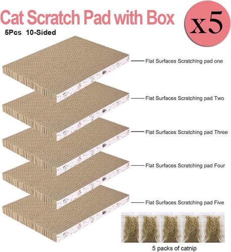 5 Packungen in 1 Katzenkratzkissen mit Box, Kratzer 5 IN 1, weiß - Bild 2 von 7