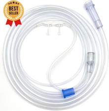 7Ft Adult Oxygen Nasal Cannula 5-Pack Soft Curved Prongs Crush-Resistant Tubing