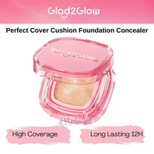 Glad2Glow Perfect Cover Cushion Foundation Full Coverage Concealer Makeup