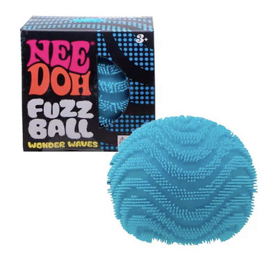 Nee Doh Fuzz Ball Wonder Waves Blue Textured Squeeze Ball 3 in