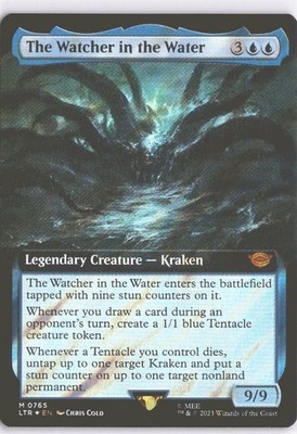 MTG The Watcher In The Water (0765) *Surge Foil* Extend Art Lord of the Rings NM