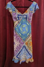 Vintage Y2K Slip Dress Size 3 Floral Babydoll Ruffle Fairy Cottagecore V-Neck